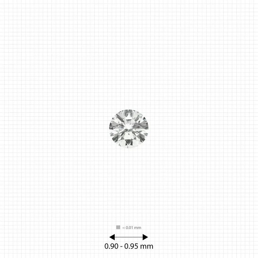 ±1 Ct. 0.90 - 1.00 mm (0.004 Ct.) White Round Melee