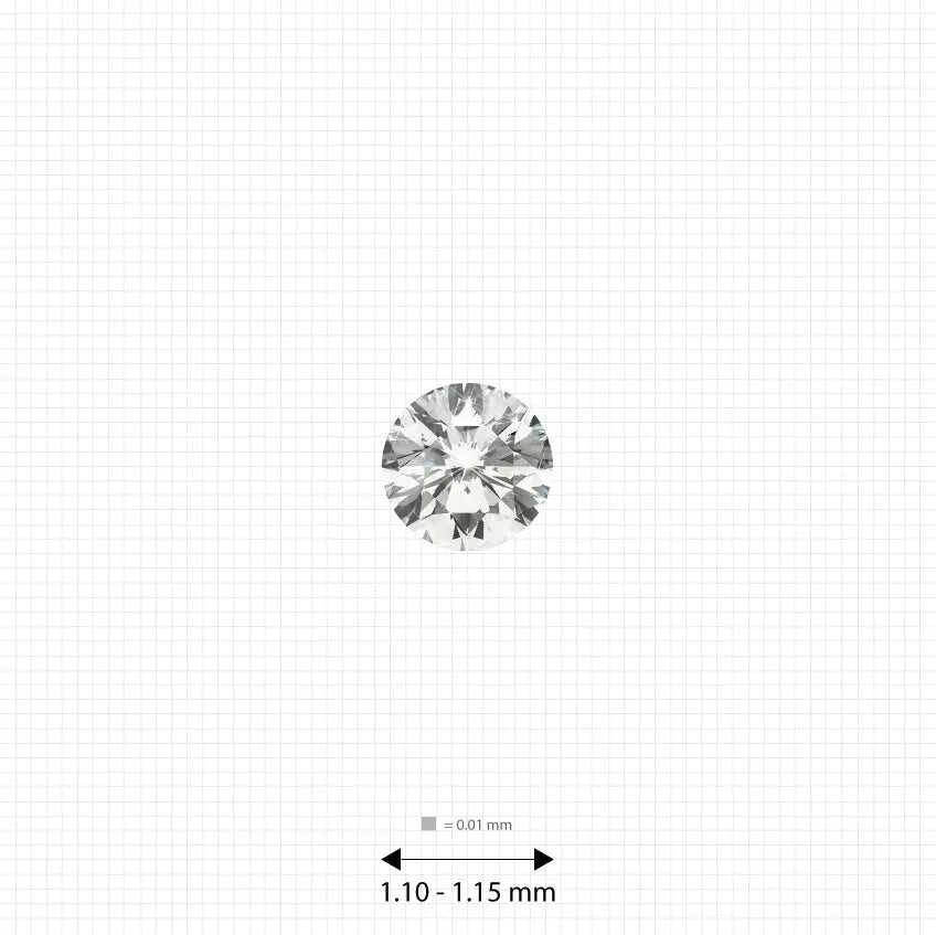 1.10 - 1.15 mm (0.006 Ct.) White Round Melee
