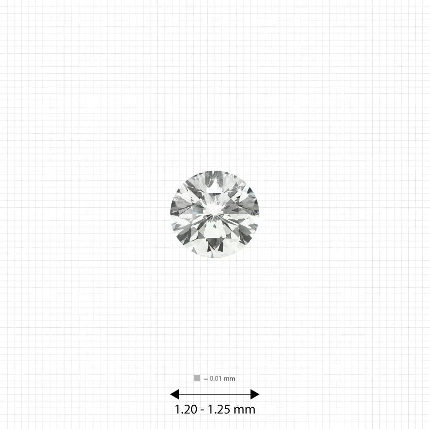1.25 - 1.30 mm (0.009 Ct.) White Round Melee