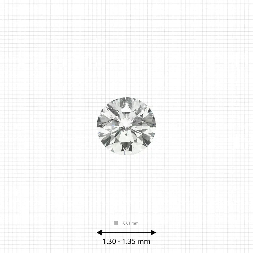 ±1 Ct. 1.30 - 1.35 mm (0.01 Ct.) White Round Melee
