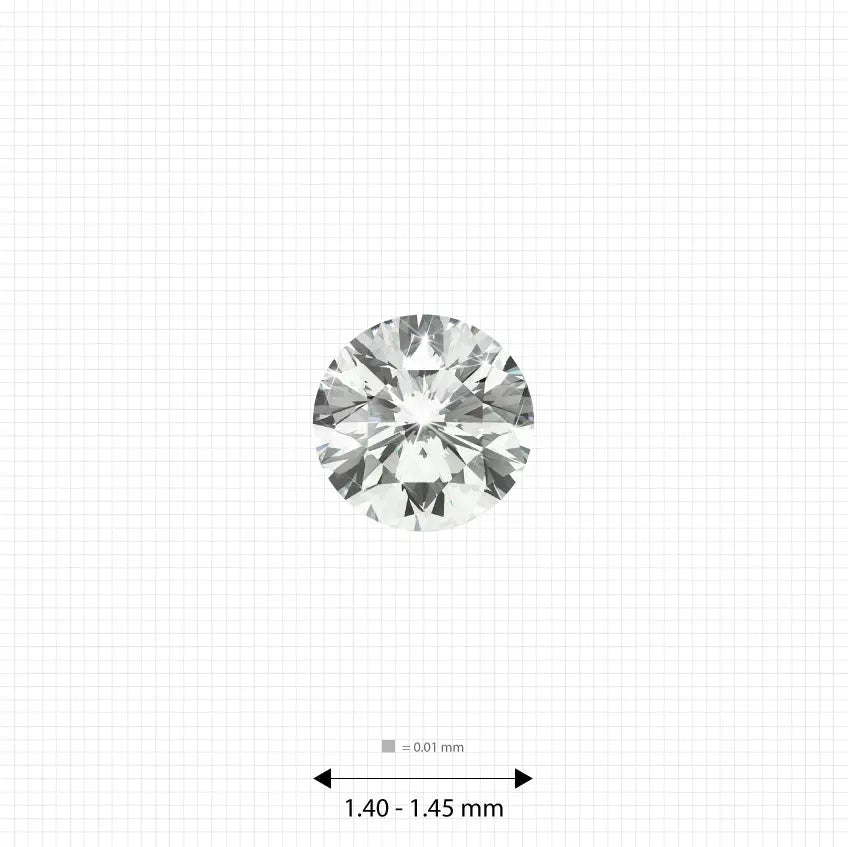 1.45 - 1.50 mm (0.013 Ct.) White Round Melee