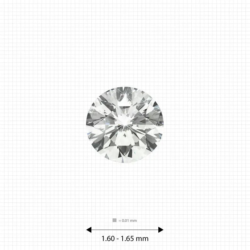 1.60 - 1.70 mm (0.018 Ct.) White Round Melee