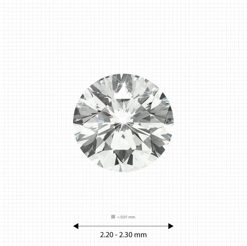 2.30 - 2.40 mm (0.052 Ct.) White Round Melee