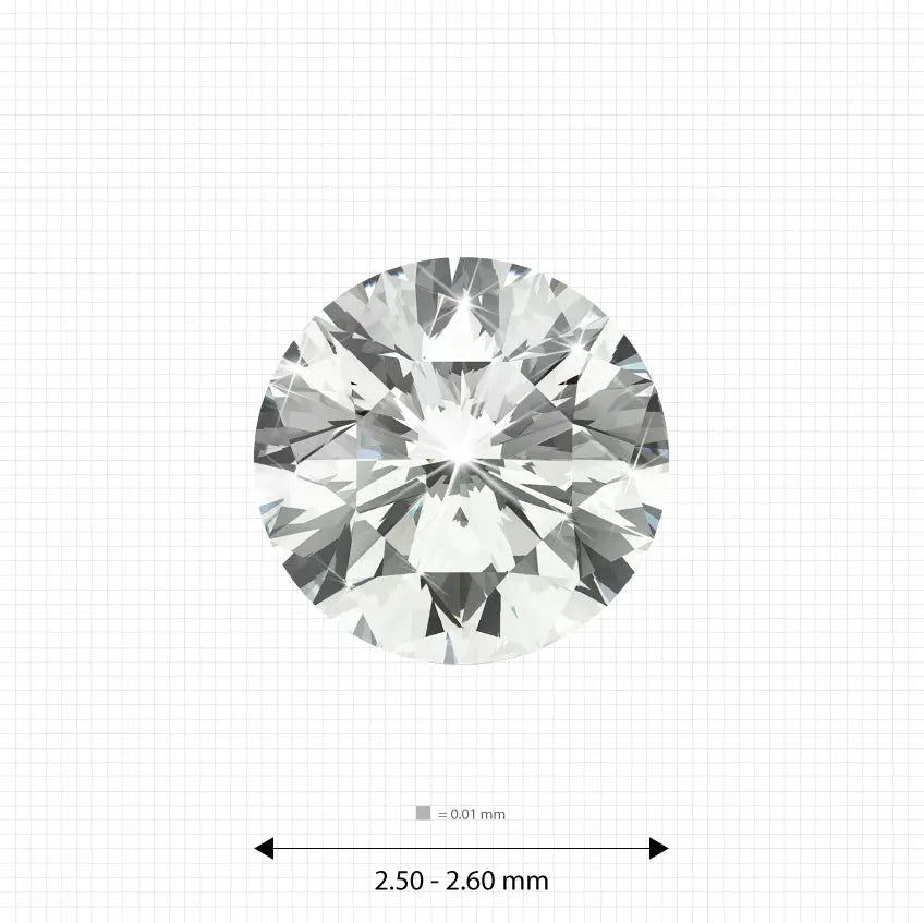 2.40 - 2.50 mm (0.058 Ct.) White Round Melee