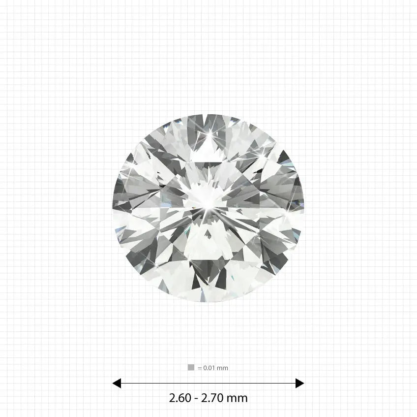 2.70 - 2.80 mm (0.078 Ct.) White Round Melee