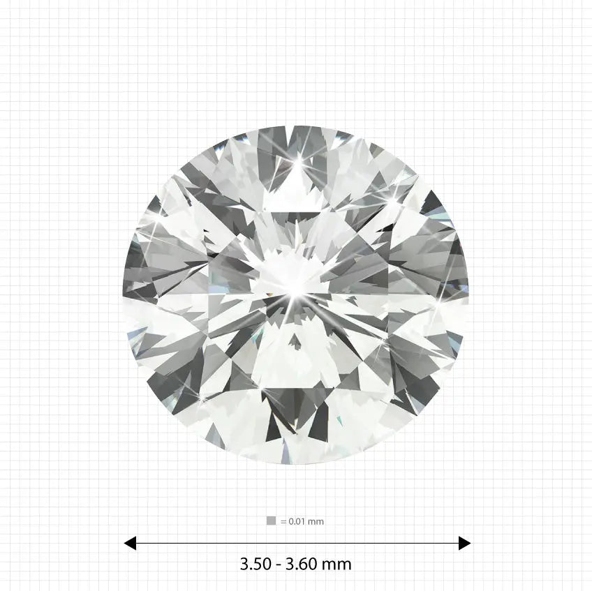 3.50 - 3.60 mm (0.159 Ct.) White Round Melee