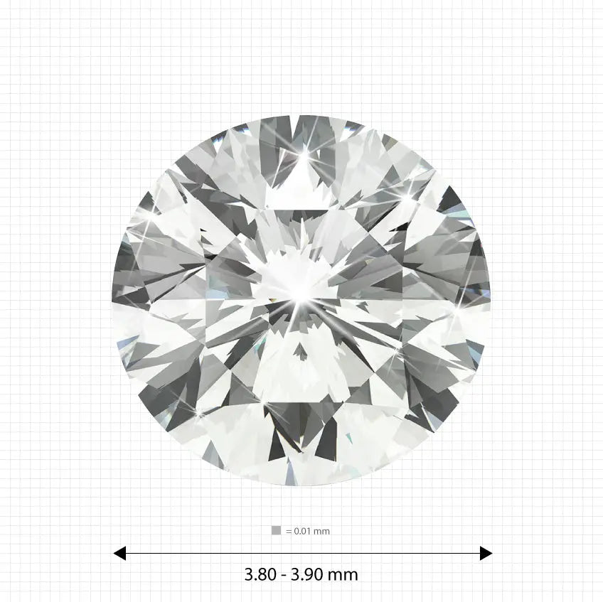 3.80 - 3.90 mm (0.22 Ct.) White Round Melee