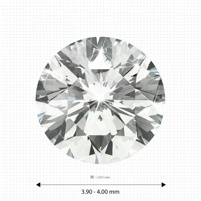 3.90 - 4.00 mm (0.24 Ct.) White Round Melee