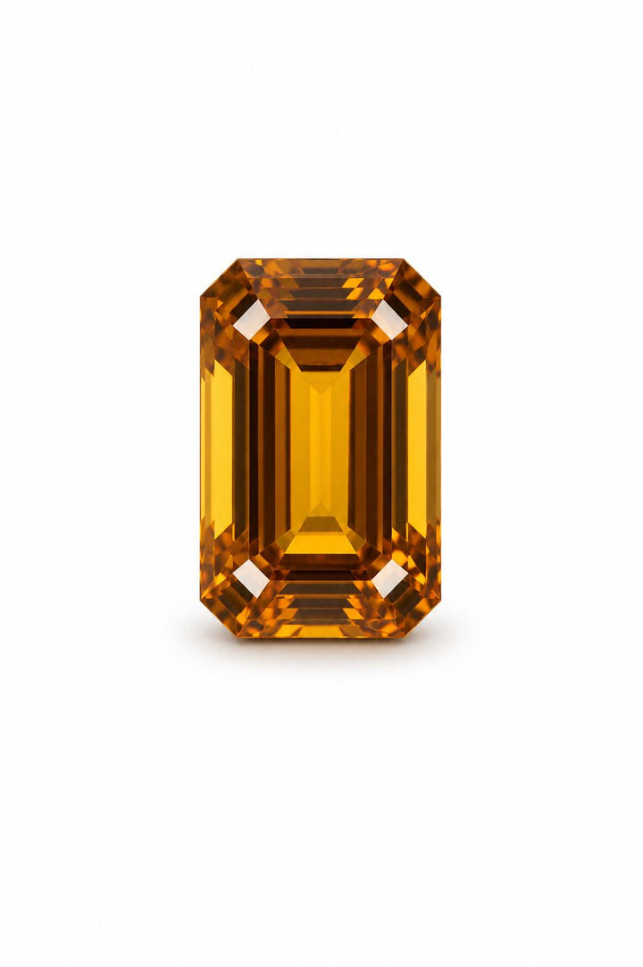 Zafiro naranja corte esmeralda de 3 ct