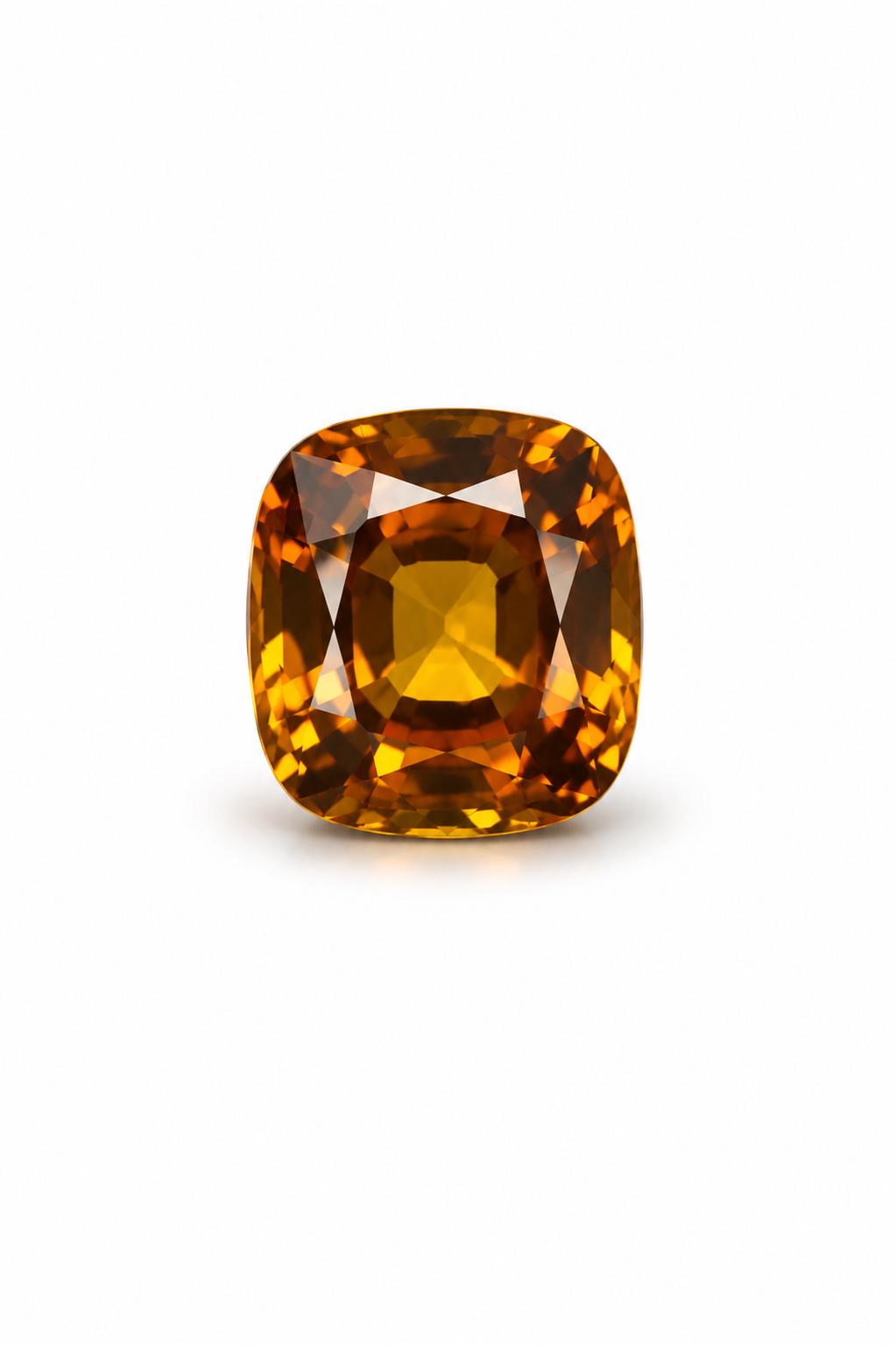 3ct Cushion Orange Sapphire